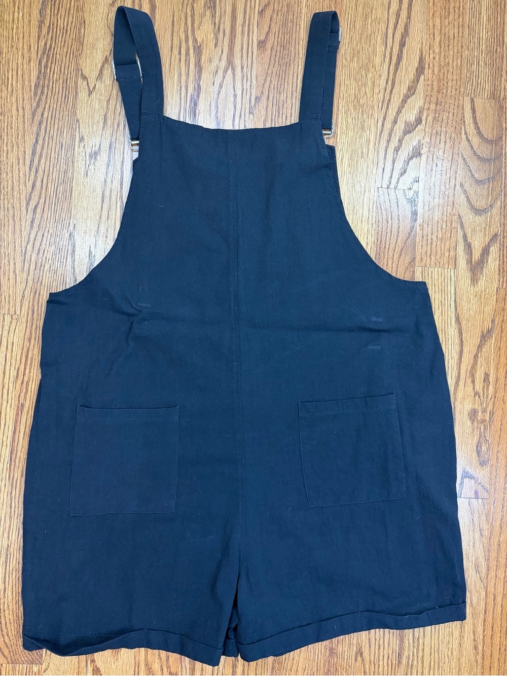 Summer Cotton Linen Short Overalls Casual Bib Shortalls Rompers with Pockets (M) - Picture 3 of 8